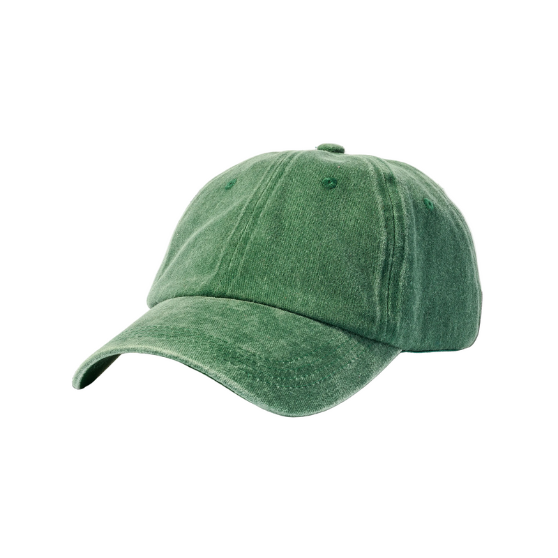 Unisex Vintage Washed Emerald Green Baseball Cap